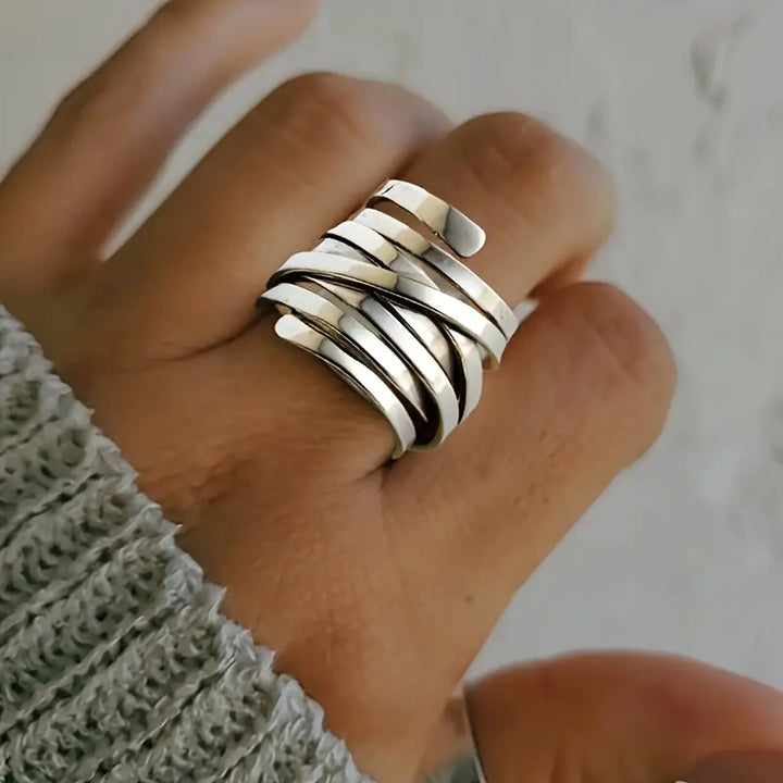 Bliss Thick Vintage Silver Ring